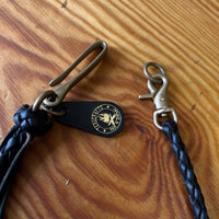 4-Strand Leather Braided Wallet lanyard Fishhook. TexuCrafts